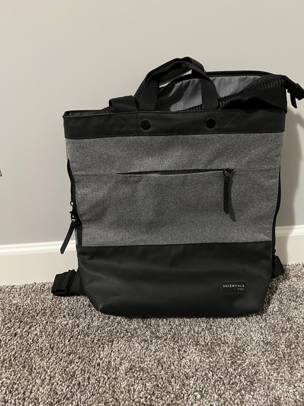 Ascentials Pro x Sherpani Gray & Black Convertible Backpack Tote